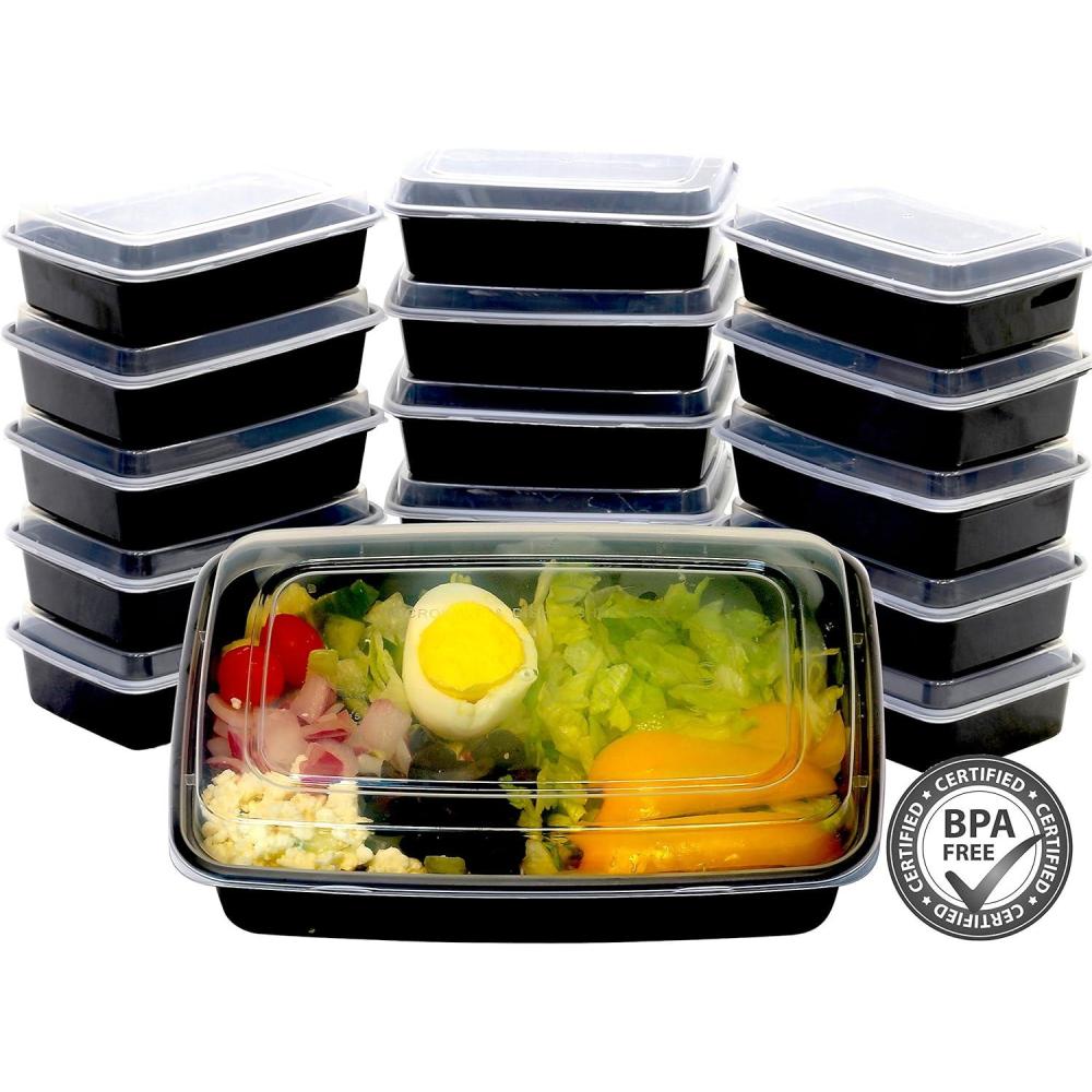 image16 Pack  SimpleHouseware 1 Compartment Food Grade Meal Prep Storage Container Boxes 28 Ounces16 Pack