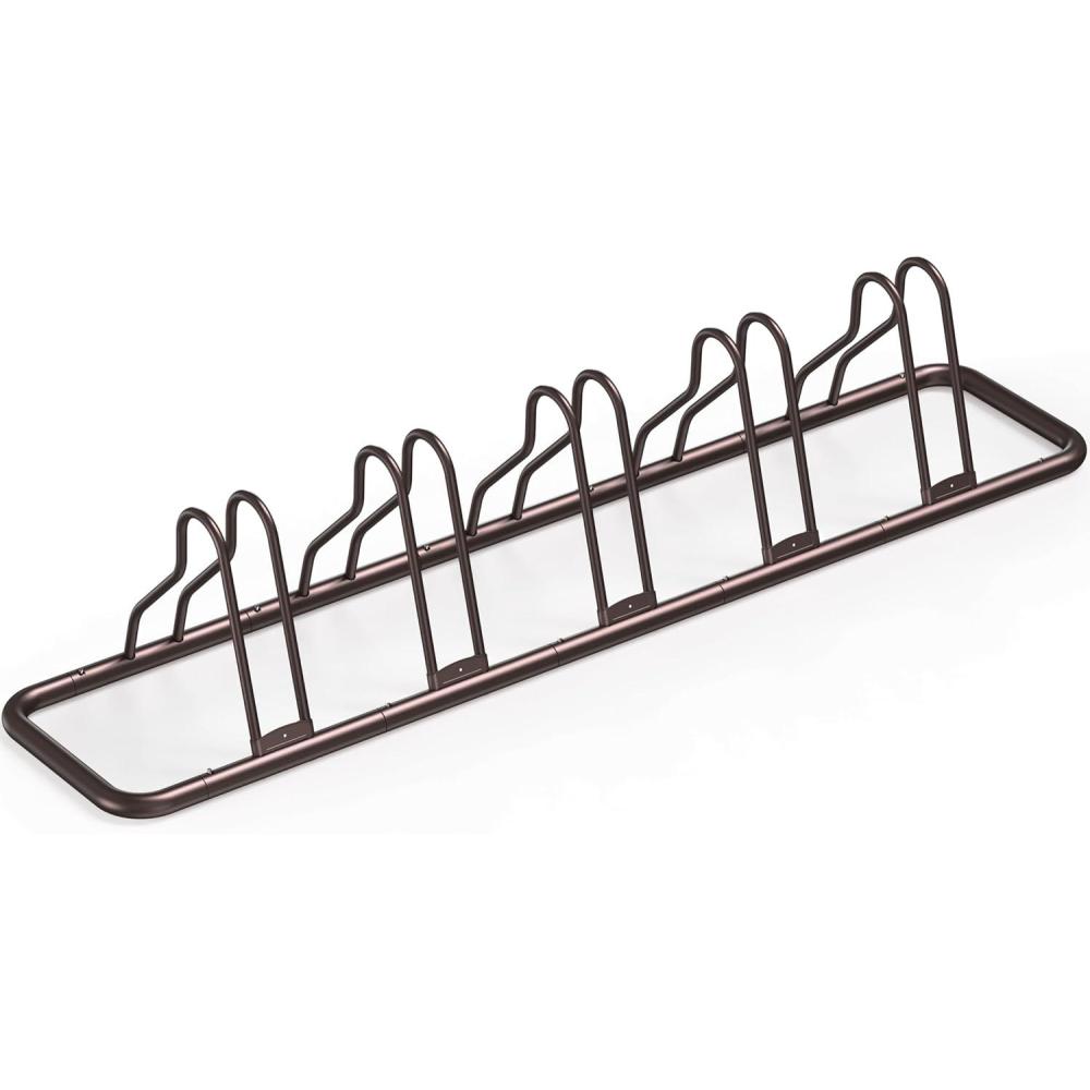imageSimple Houseware 5 Bike Bicycle Floor Parking Adjustable Storage Stand SilverBronze