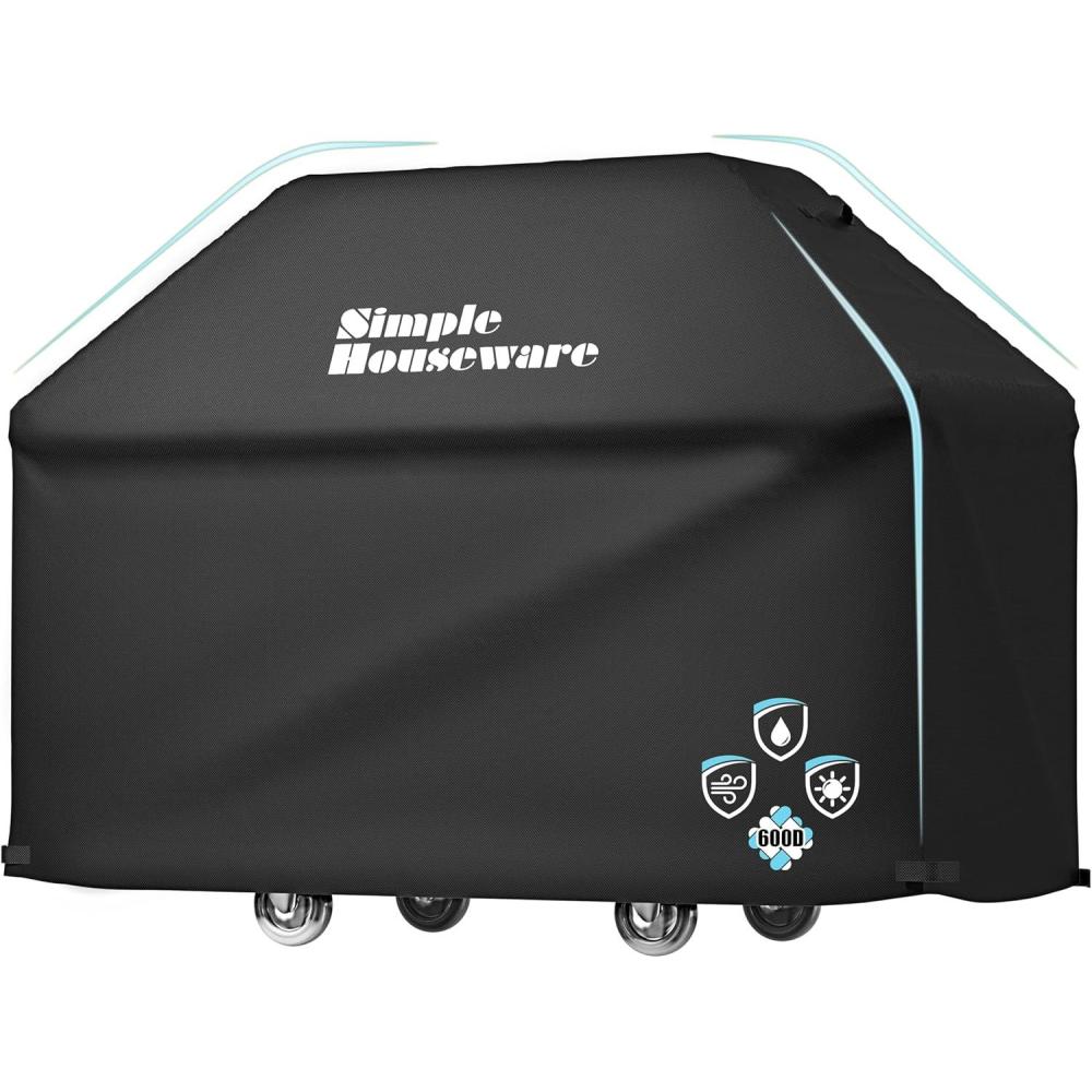 imageSimple Houseware 58 in Waterproof Heavy Duty Gas BBQ Grill Cover WeatherResistant Polyester72