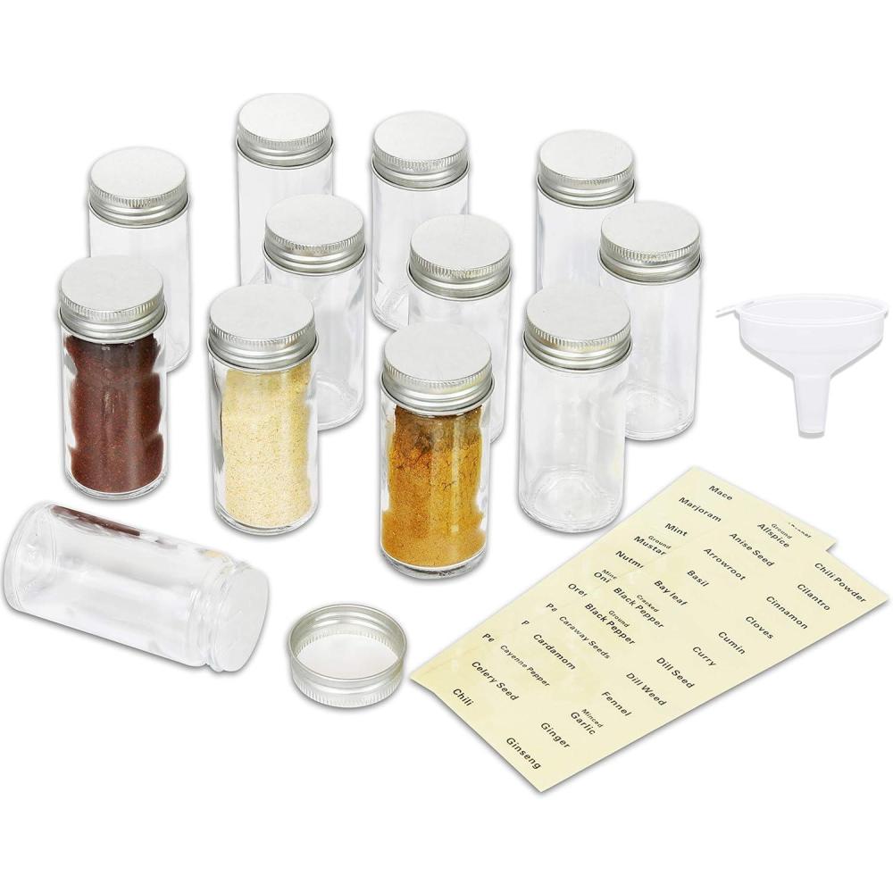 imageSimple Houseware Spice Jars Bottles wlabel Set of 12