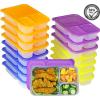 16 Pack – SimpleHouseware 3-Compartment Heavy Duty Bento Lunch Meal Prep Container Boxes, 36 ounces, 4 Color(16 Pack)