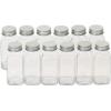 Simple Houseware 12-Pack 6 oz Glass Spice Jars, Square Bottles with Shaker Lids, Funnel and Labels for Seasoning & Storage(6oz)