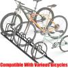 Simple Houseware 5 Bike Bicycle Floor Parking Adjustable Storage Stand, Silver(Black)