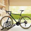 Simple Houseware 5 Bike Bicycle Floor Parking Adjustable Storage Stand, Silver(Black)