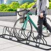 Simple Houseware 5 Bike Bicycle Floor Parking Adjustable Storage Stand, Silver(Black)