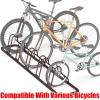 Simple Houseware 5 Bike Bicycle Floor Parking Adjustable Storage Stand, Silver(Bronze)