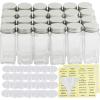 Simple Houseware Spice Jars 4 Ounce Square Bottles w/labels, 24 Packs