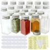 Simple Houseware Spice Jars 4 Ounce Square Bottles w/labels, 24 Packs