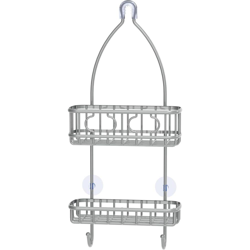 imageSimple Houseware Bathroom Hanging Shower Head Caddy Organizer Chrome 22 x 102 x 42 inchesSilver