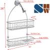 SIMPLE HOUSEWARE Stainless Steel Bathroom Hanging Shower Head Caddy Organizer (22 x 10.2 x 4.2 inches)(Large – 26″ x 16″ x 5.5″)
