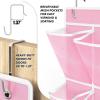 Simple Houseware 24 Pockets – 2PK 12 Large Pockets Over Door Hanging Shoe Organizer, Grey(Pink)