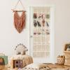 Simple Houseware 24 Pockets Large Clear Pockets Over The Door Hanging Shoe Organizer, Gray (56″ x 22.5″)(Beige)