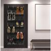 Simple Houseware 24 Pockets Large Clear Pockets Over The Door Hanging Shoe Organizer, Gray (56″ x 22.5″)(Black)