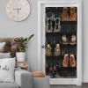 Simple Houseware 24 Pockets Large Clear Pockets Over The Door Hanging Shoe Organizer, Gray (56″ x 22.5″)(Black)