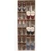 Simple Houseware 24 Pockets Large Clear Pockets Over The Door Hanging Shoe Organizer, Gray (56″ x 22.5″)(Brown)