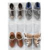 Simple Houseware 24 Pockets Large Clear Pockets Over The Door Hanging Shoe Organizer, Gray (56″ x 22.5″)(Gray)