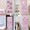 Simple Houseware 24 Pockets Large Clear Pockets Over The Door Hanging Shoe Organizer, Gray (56″ x 22.5″)(Pink)
