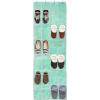 Simple Houseware 24 Pockets Large Clear Pockets Over The Door Hanging Shoe Organizer, Gray (56″ x 22.5″)(Turquoise)