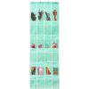 Simple Houseware 24 Pockets Large Clear Pockets Over The Door Hanging Shoe Organizer, Gray (56″ x 22.5″)(Turquoise)