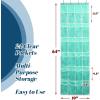 Simple Houseware 24 Pockets Large Clear Pockets Over The Door Hanging Shoe Organizer, Gray (56″ x 22.5″)(Turquoise)