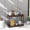 Simple Houseware 2-Tier Under Sink Organizer Storage Tray with Hooks, Grey(Brown)