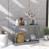 Simple Houseware 2-Tier Under Sink Organizer Storage Tray with Hooks, Grey(Gray)