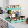 Simple Houseware 3-Tier Slim/Narrow Storage Cart with Handle, 5.5” Wide x 26.5” Height Rolling Organizer for Kitchen, Bathroom, Laundry Room – White(Turquoise)