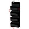 Simple Houseware 4 Clear Window Pocket Over Closet Door Storage Hanging Organizer for Bedroom, Bathroom, Pantry, Gray(Black)
