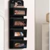 Simple Houseware 4 Clear Window Pocket Over Closet Door Storage Hanging Organizer for Bedroom, Bathroom, Pantry, Gray(Black)