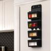 Simple Houseware 4 Clear Window Pocket Over Closet Door Storage Hanging Organizer for Bedroom, Bathroom, Pantry, Gray(Black)