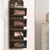 Simple Houseware 4 Clear Window Pocket Over Closet Door Storage Hanging Organizer for Bedroom, Bathroom, Pantry, Gray(Brown)