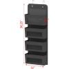 Simple Houseware 4 Clear Window Pocket Over Closet Door Storage Hanging Organizer for Bedroom, Bathroom, Pantry, Gray(Dark Gray)
