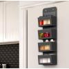 Simple Houseware 4 Clear Window Pocket Over Closet Door Storage Hanging Organizer for Bedroom, Bathroom, Pantry, Gray(Dark Gray)