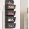Simple Houseware 4 Clear Window Pocket Over Closet Door Storage Hanging Organizer for Bedroom, Bathroom, Pantry, Gray(Dark Gray)