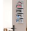 Simple Houseware 4 Clear Window Pocket Over Closet Door Storage Hanging Organizer for Bedroom, Bathroom, Pantry, Gray(Gray)