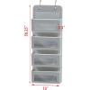 Simple Houseware 4 Clear Window Pocket Over Closet Door Storage Hanging Organizer for Bedroom, Bathroom, Pantry, Gray(Gray)