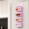 Simple Houseware 4 Clear Window Pocket Over Closet Door Storage Hanging Organizer for Bedroom, Bathroom, Pantry, Gray(Pink)
