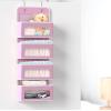 Simple Houseware 4 Clear Window Pocket Over Closet Door Storage Hanging Organizer for Bedroom, Bathroom, Pantry, Gray(Pink)