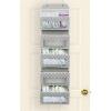 Simple Houseware 4 Clear Window Pocket Over Door Storage Hanging Organizer with 3 Clear Pockets for Bedroom, Bathroom, Pantry, Gray(Geometric Gray)