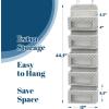 Simple Houseware 4 Clear Window Pocket Over Door Storage Hanging Organizer with 3 Clear Pockets for Bedroom, Bathroom, Pantry, Gray(Geometric Gray)