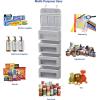 Simple Houseware 4 Clear Window Pocket Over Door Storage Hanging Organizer with 3 Clear Pockets for Bedroom, Bathroom, Pantry, Gray(Gray)
