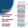 Simple Houseware 4 Clear Window Pocket Over Door Storage Hanging Organizer with 3 Clear Pockets for Bedroom, Bathroom, Pantry, Gray(Multi Color)