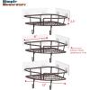 Simple Houseware Bathroom Adhesive Wall Mount Single-Tier Corner Shelf Shower Caddy, Bronze, (Set of 3)(Bronze)