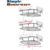 Simple Houseware Bathroom Adhesive Wall Mount Single-Tier Corner Shelf Shower Caddy, Bronze, (Set of 3)(Chrome)
