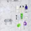 Simple Houseware Bathroom Adhesive Wall Mount Standard Shower Caddy w/Hooks, Chrome, 2 Pack(Large)