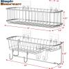 Simple Houseware Bathroom Adhesive Wall Mount Standard Shower Caddy w/Hooks, Chrome, 2 Pack(Large)