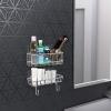 Simple Houseware Bathroom Adhesive Wall Mount Standard Shower Caddy w/Hooks, Chrome, 2 Pack(Standard)