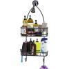Simple Houseware Bathroom Hanging Shower Head Caddy Organizer, Chrome (22 x 10.2 x 4.2 inches)(Black)