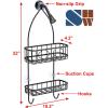 Simple Houseware Bathroom Hanging Shower Head Caddy Organizer, Chrome (22 x 10.2 x 4.2 inches)(Black)