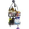 Simple Houseware Bathroom Hanging Shower Head Caddy Organizer, Chrome (22 x 10.2 x 4.2 inches)(Black)